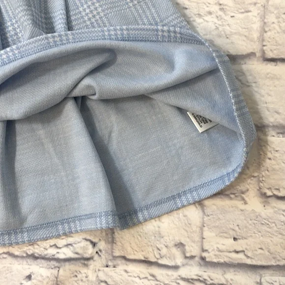 Altar’d State Pleated Mini Skirt Blue and White Plaid Size Medium NWT - Picture 3 of 9